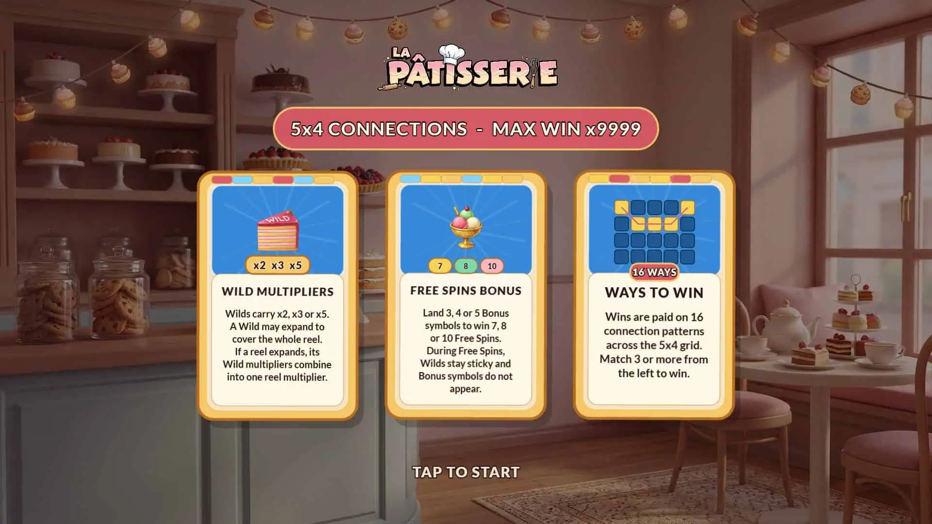 La P&acirc;tisserie slot intro screen