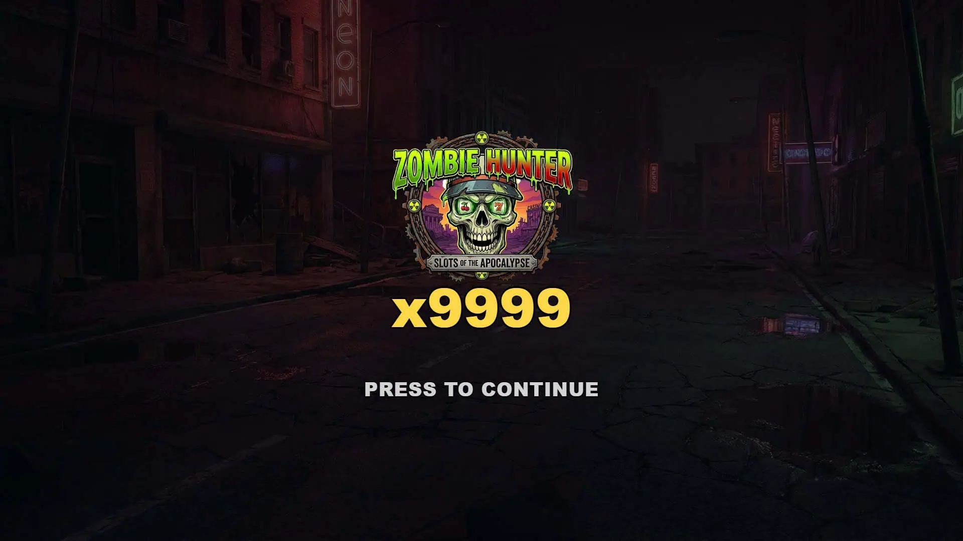 Zombie Hunter slot intro screen