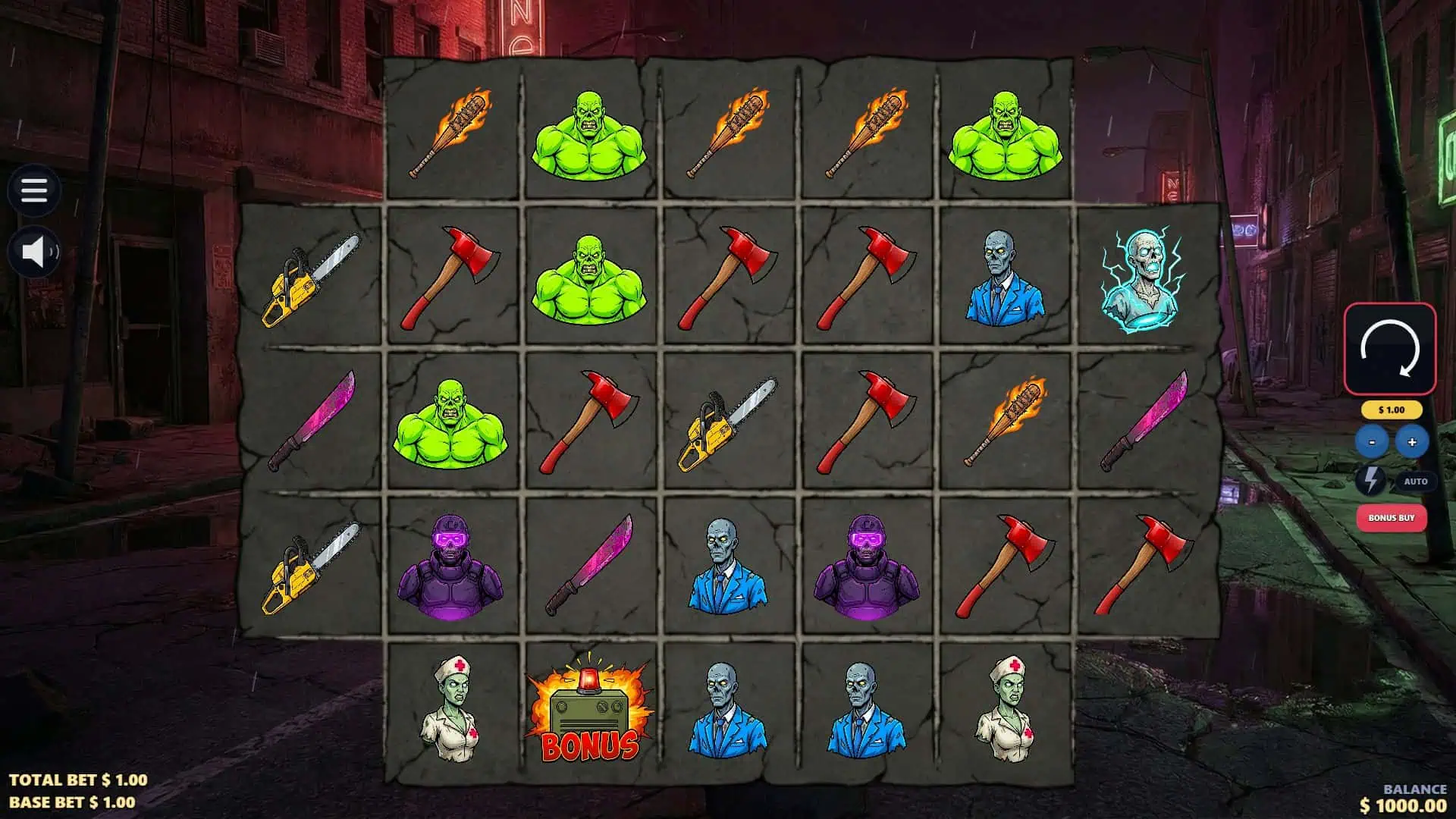 Zombie Hunter slot gameplay reels