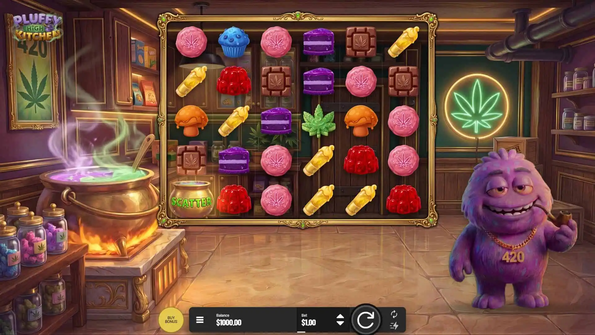 Pluffy High Kitchen slot gameplay reels