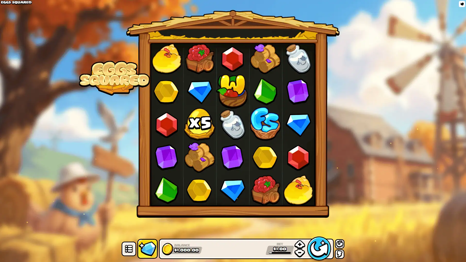 Eggs Squared slot gameplay reels