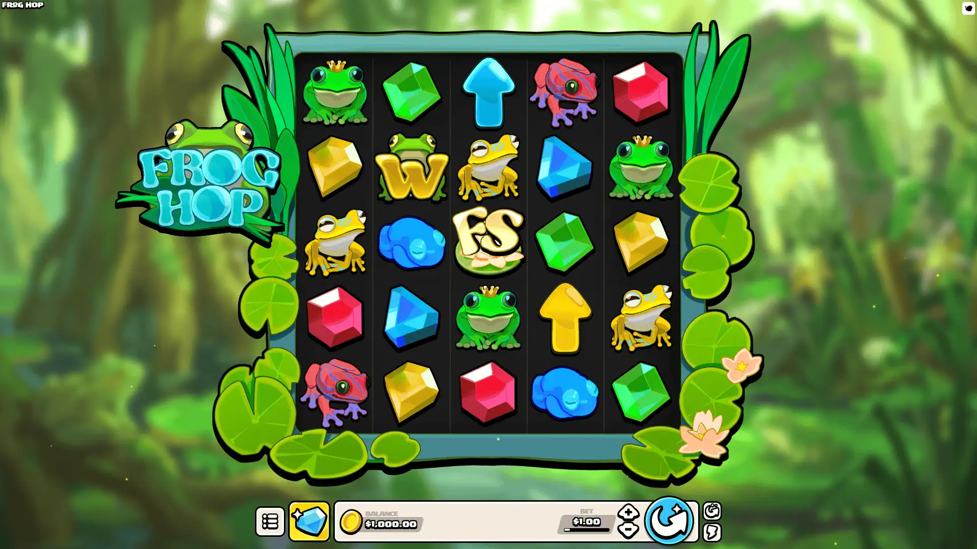 Frog Hop slot gameplay reels