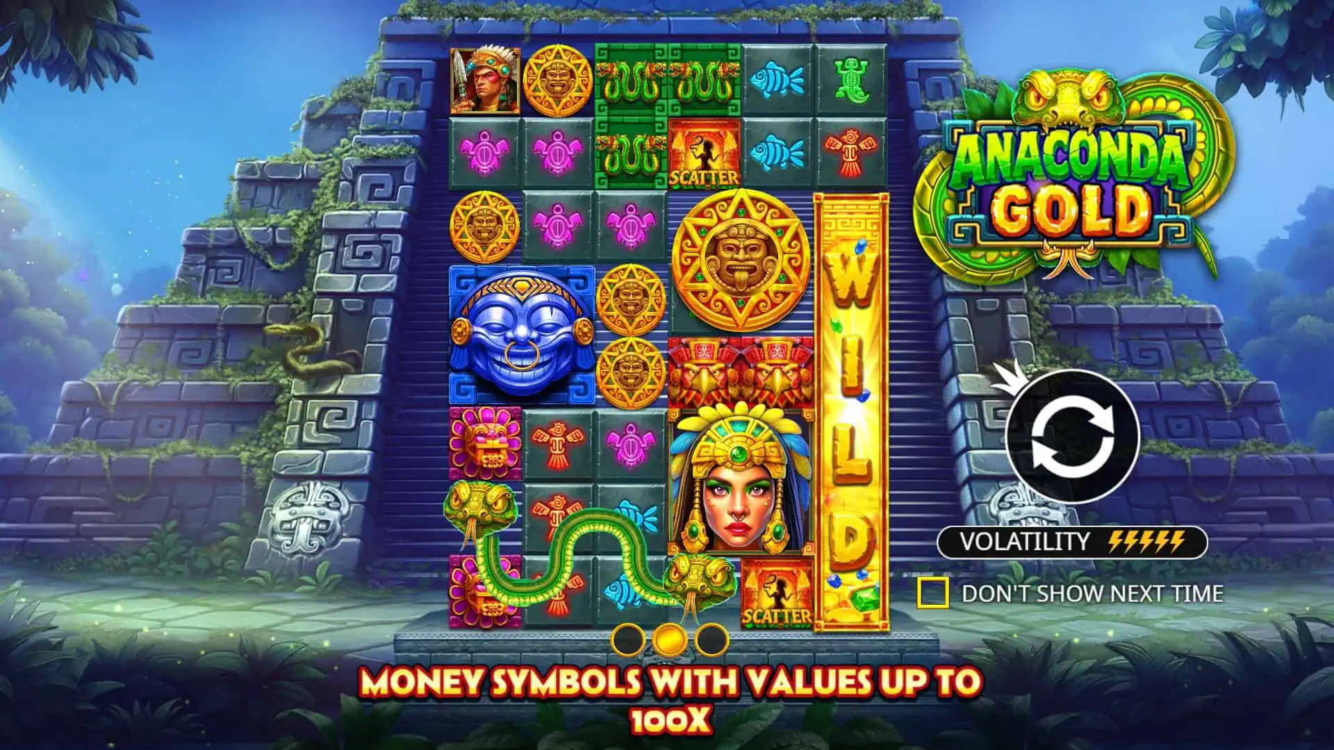 Anaconda Gold slot intro screen