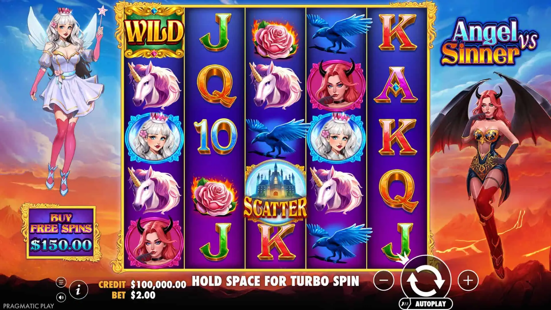 Angel vs Sinner slot gameplay reels