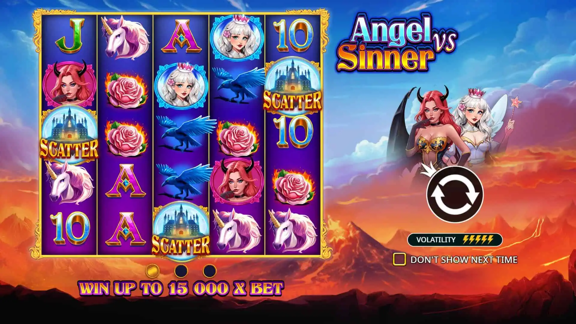 Angel vs Sinner slot intro screen