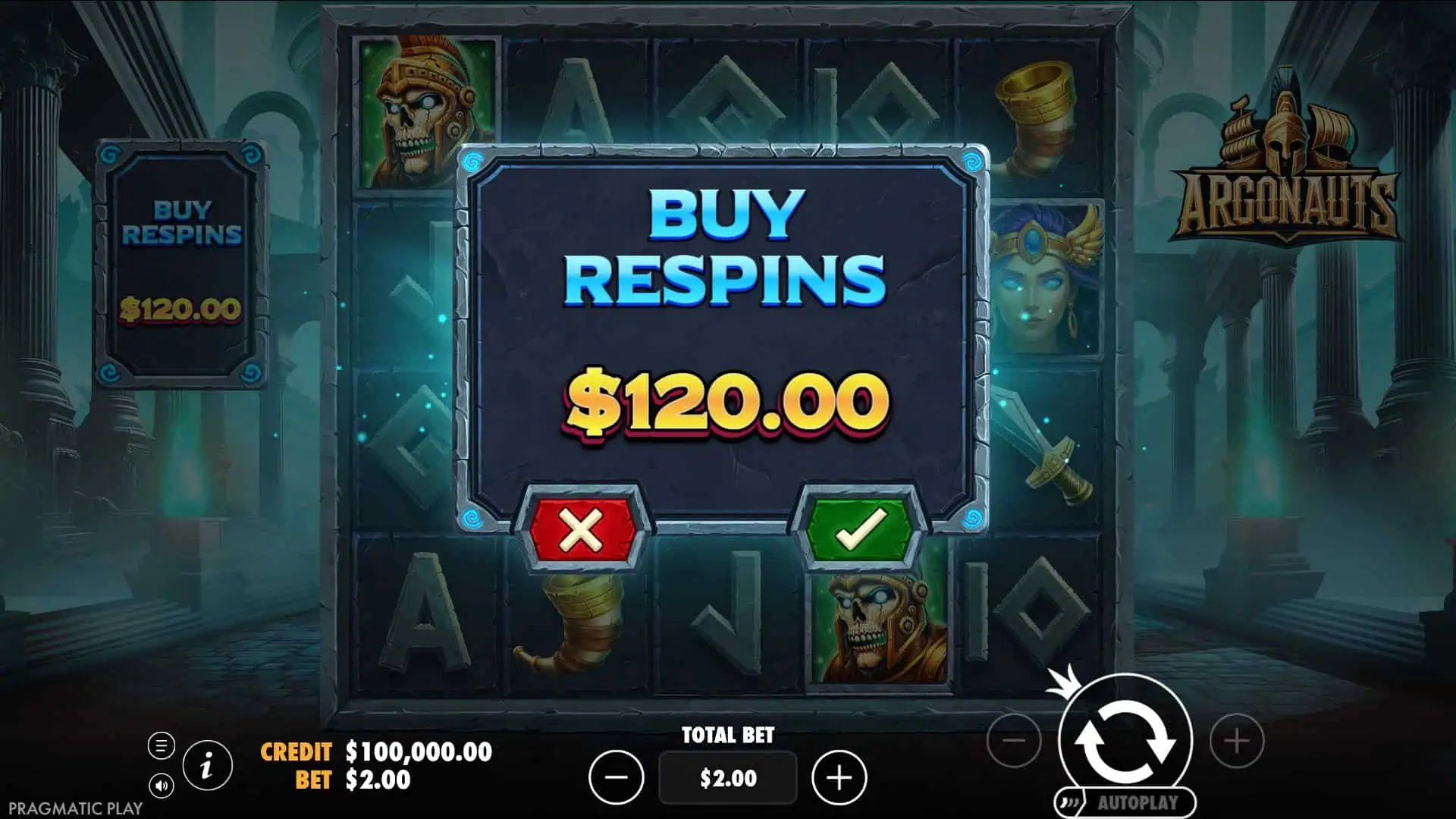 Argonauts bonus buy menu