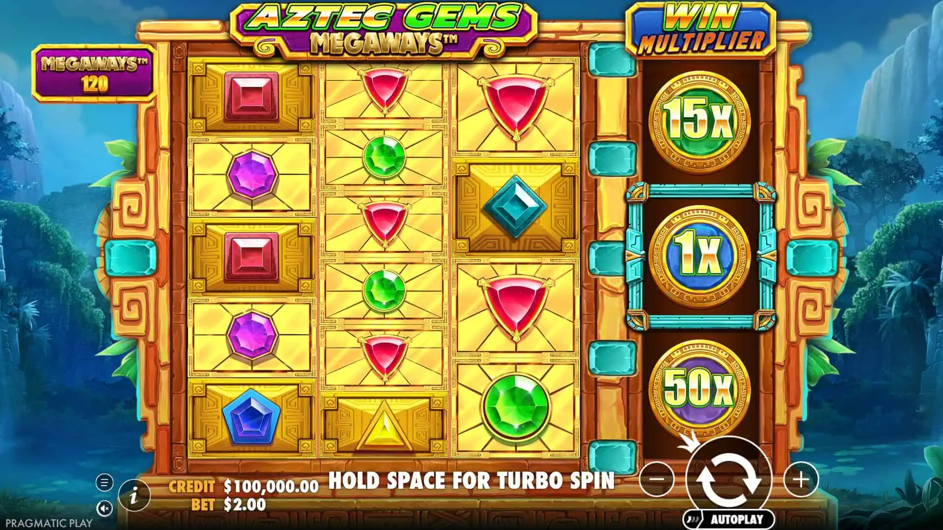 Aztec Gems Megaways slot gameplay reels