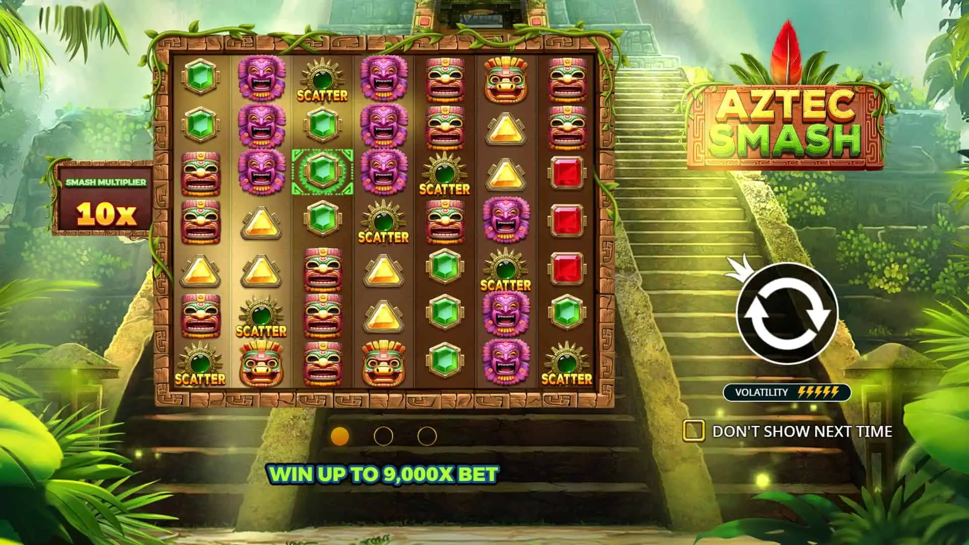 Aztec Smash slot intro screen