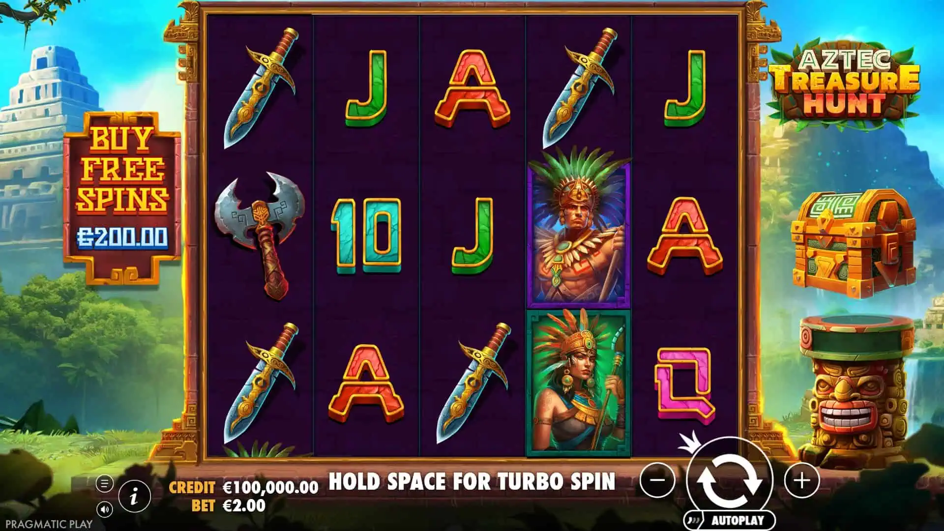 Aztec Treasure Hunt slot gameplay reels