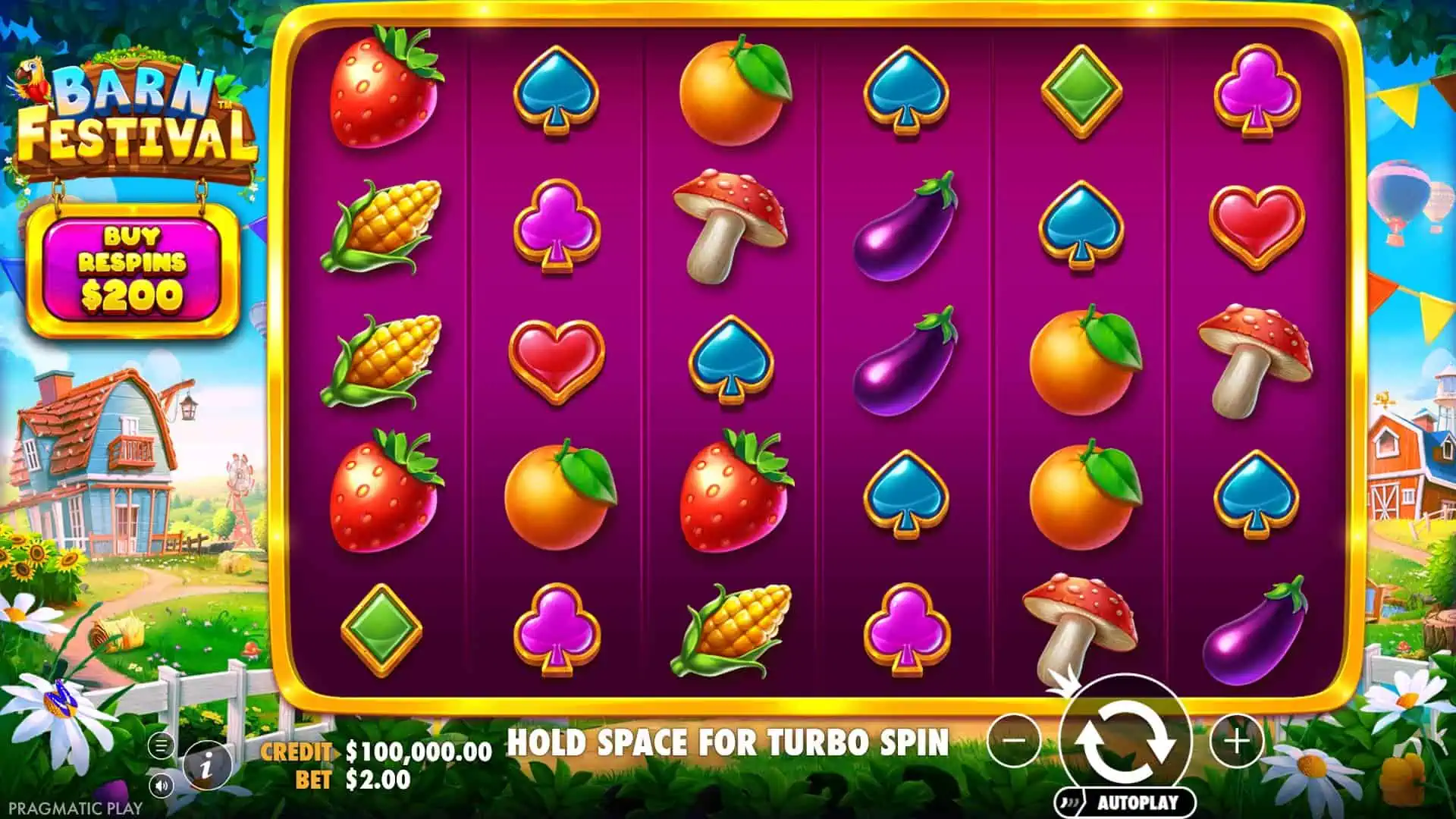Barn Festival slot gameplay reels