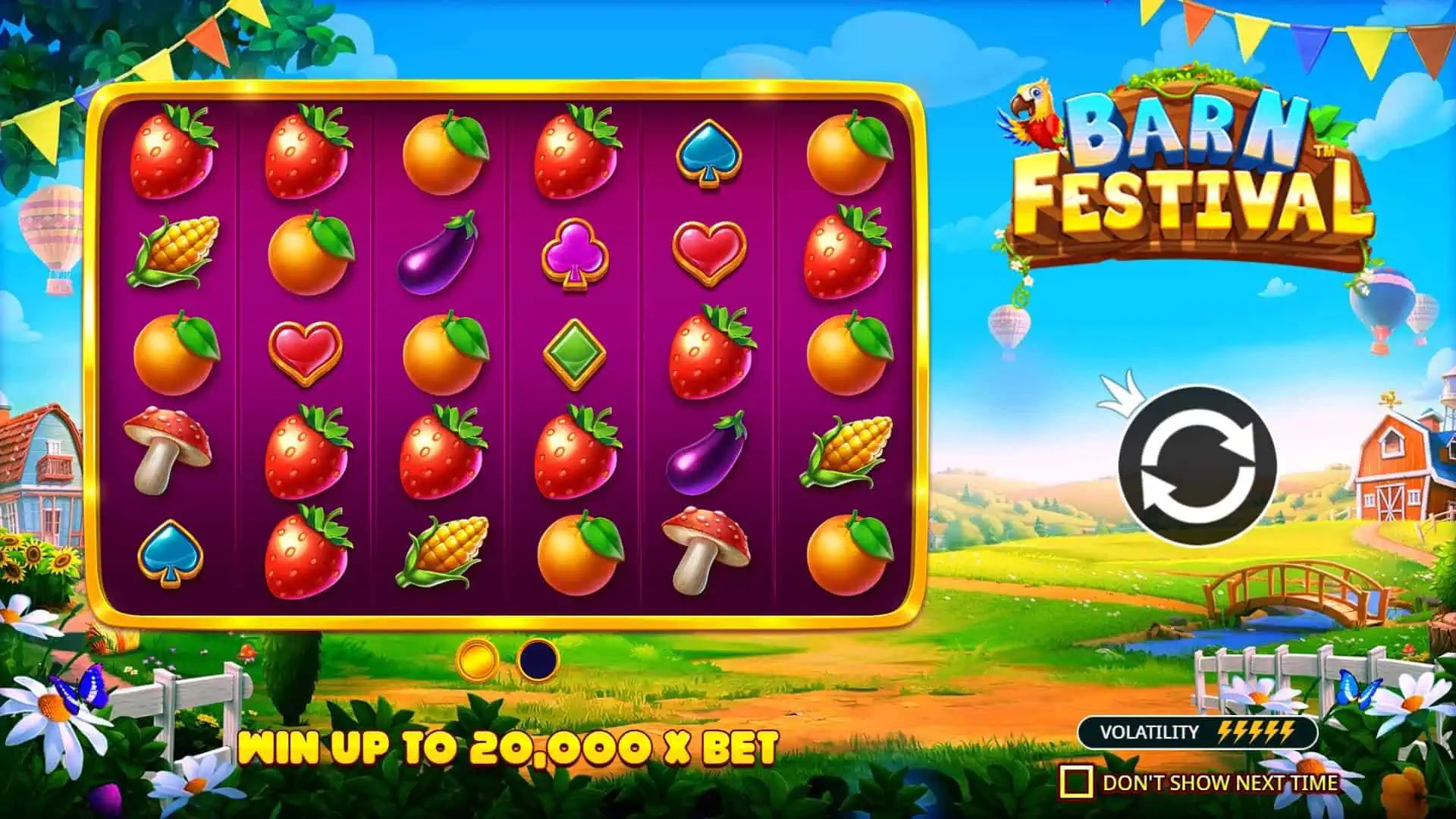 Barn Festival slot intro screen
