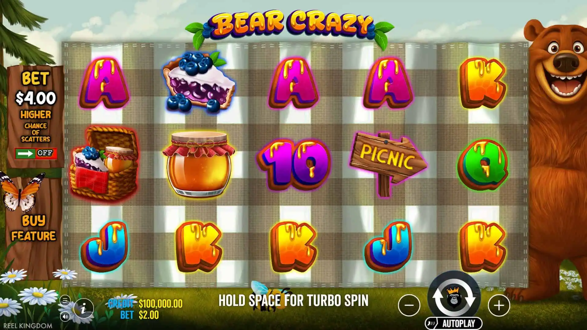 Bear Crazy slot gameplay reels