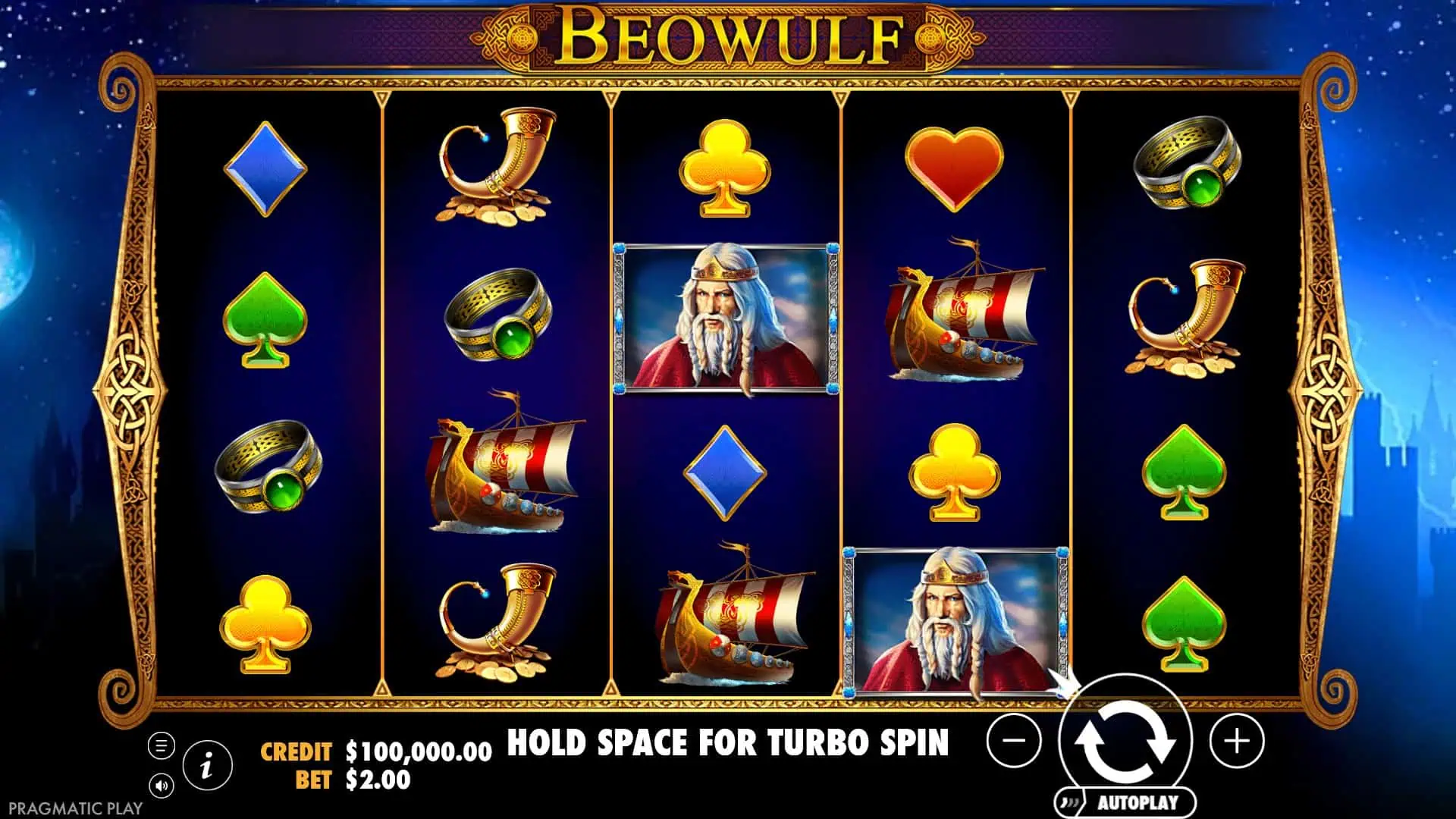 Beowulf slot gameplay reels