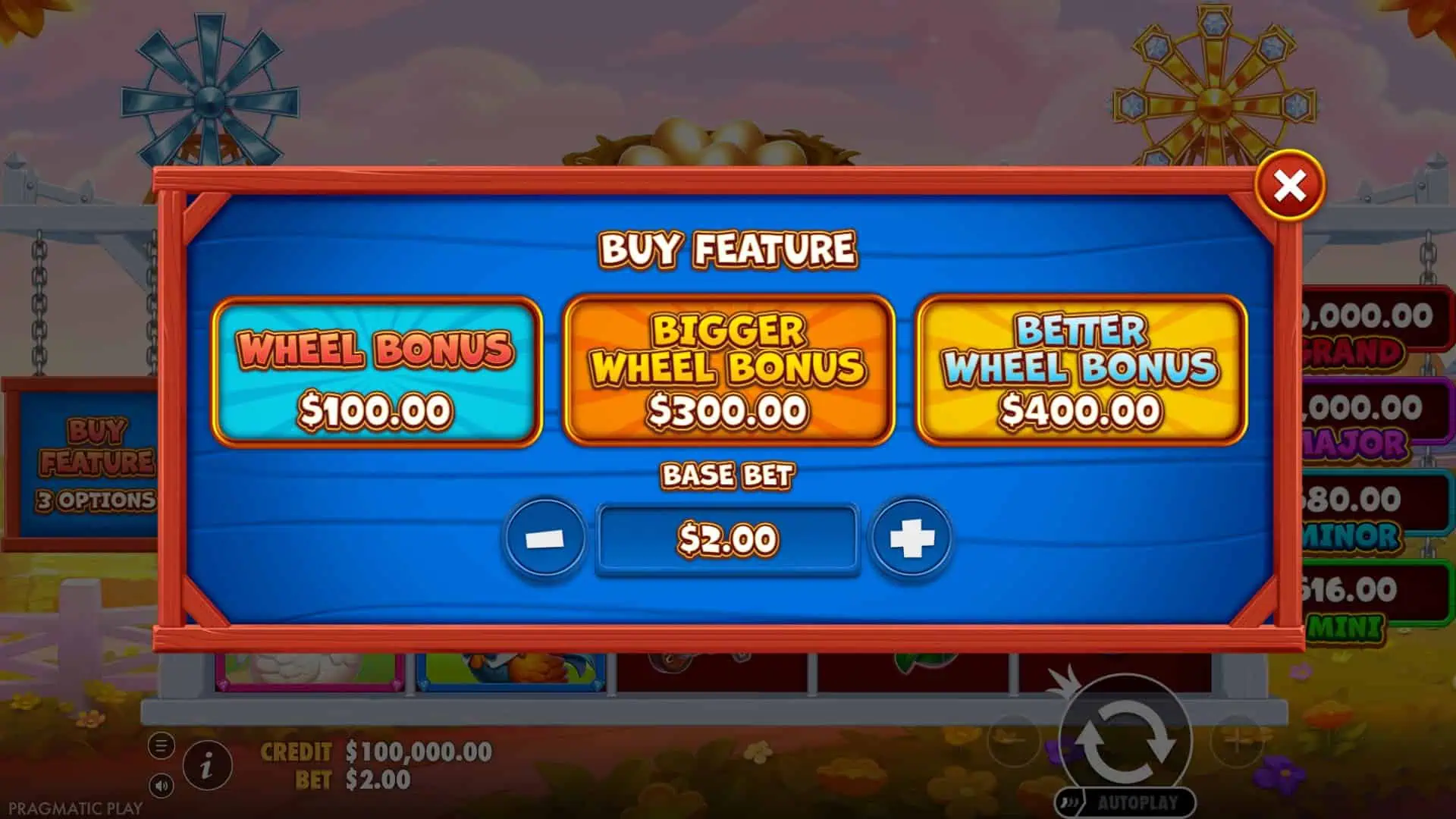 Better Barn House Bonanza bonus buy menu