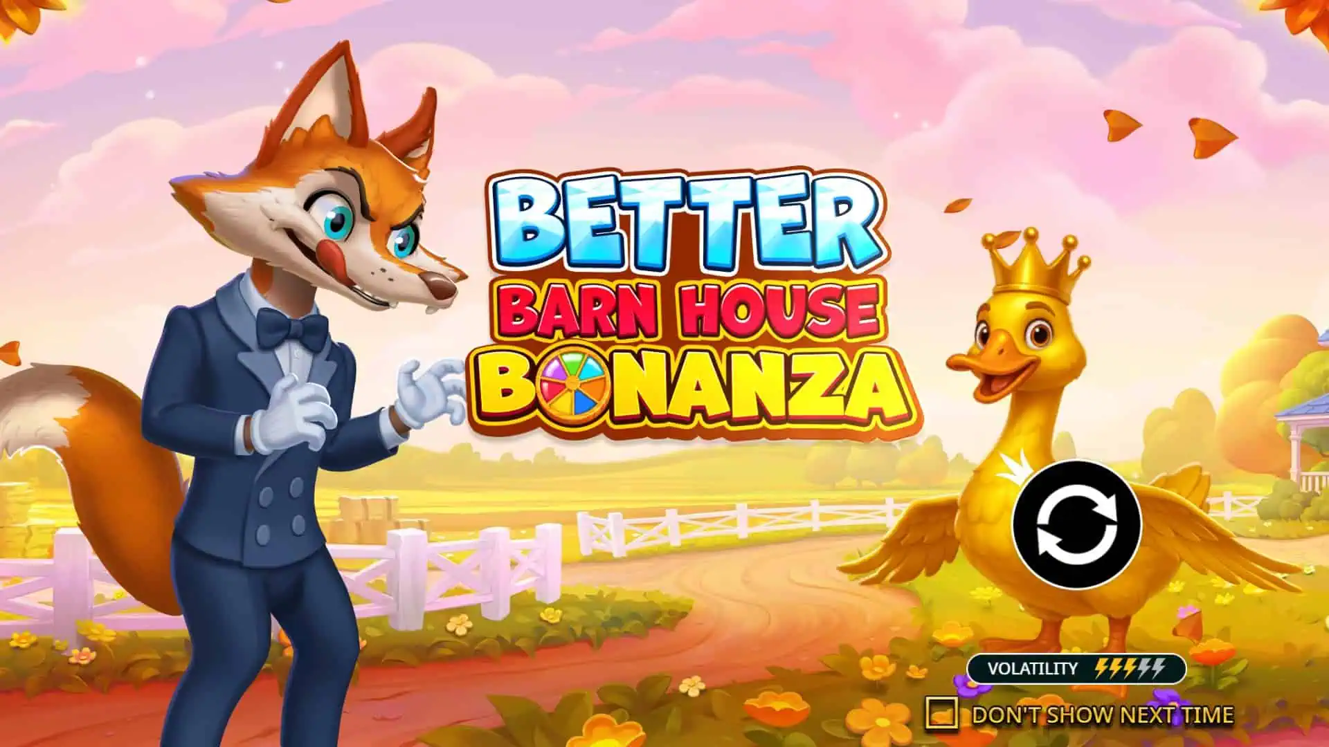 Better Barn House Bonanza slot intro screen