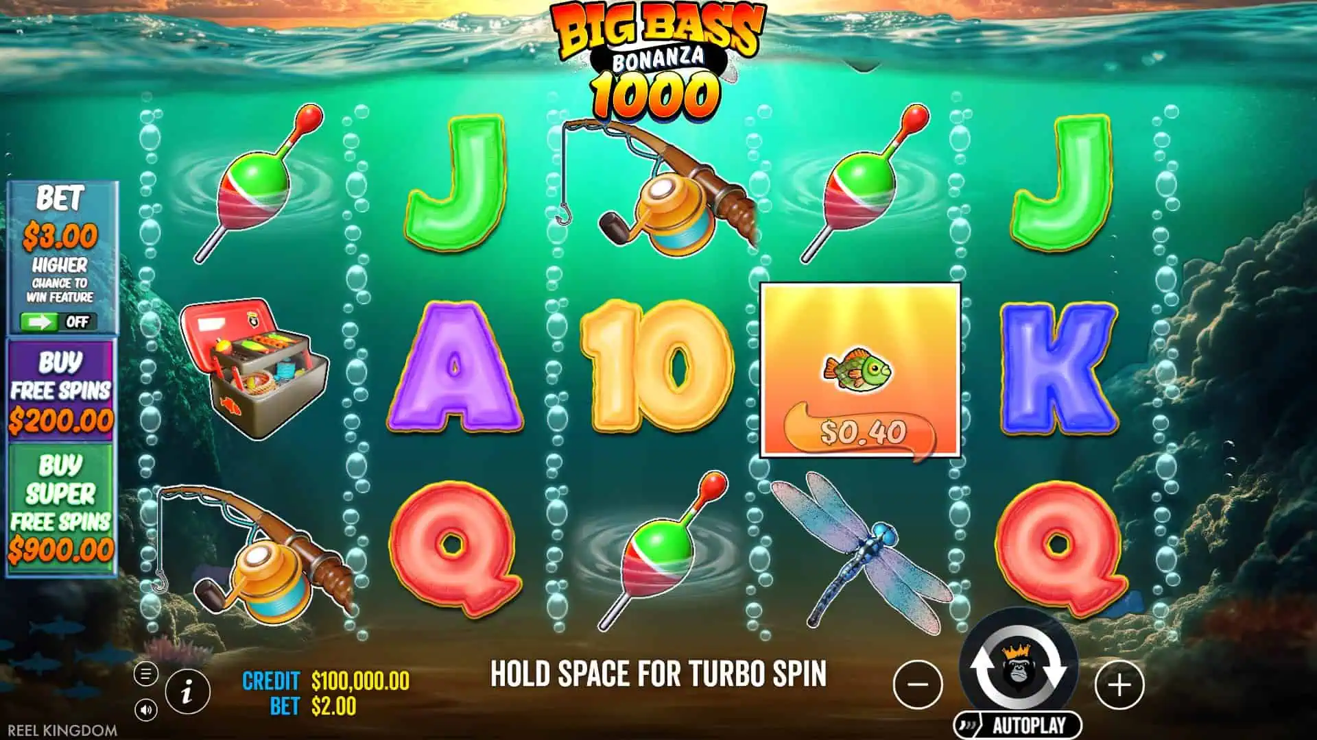 Big Bass Bonanza 1000 slot gameplay reels