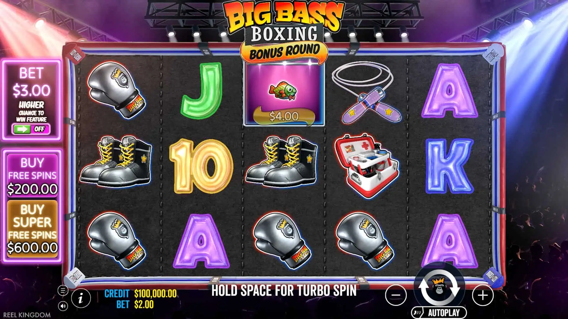 Big Bass Boxing Bonus Round slot gameplay reels