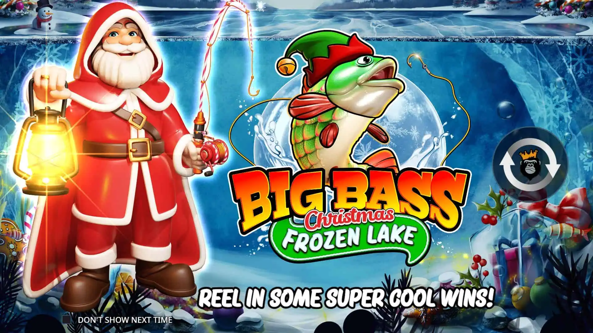 Big Bass Christmas Frozen Lake slot intro screen