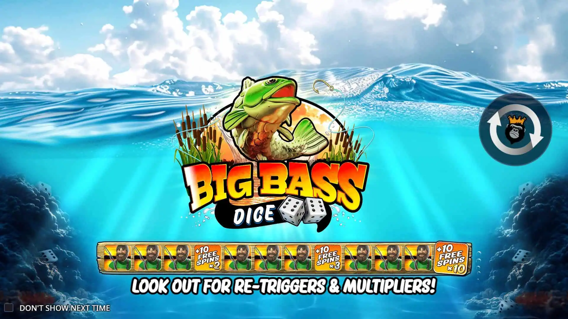 Big Bass Dice slot intro screen