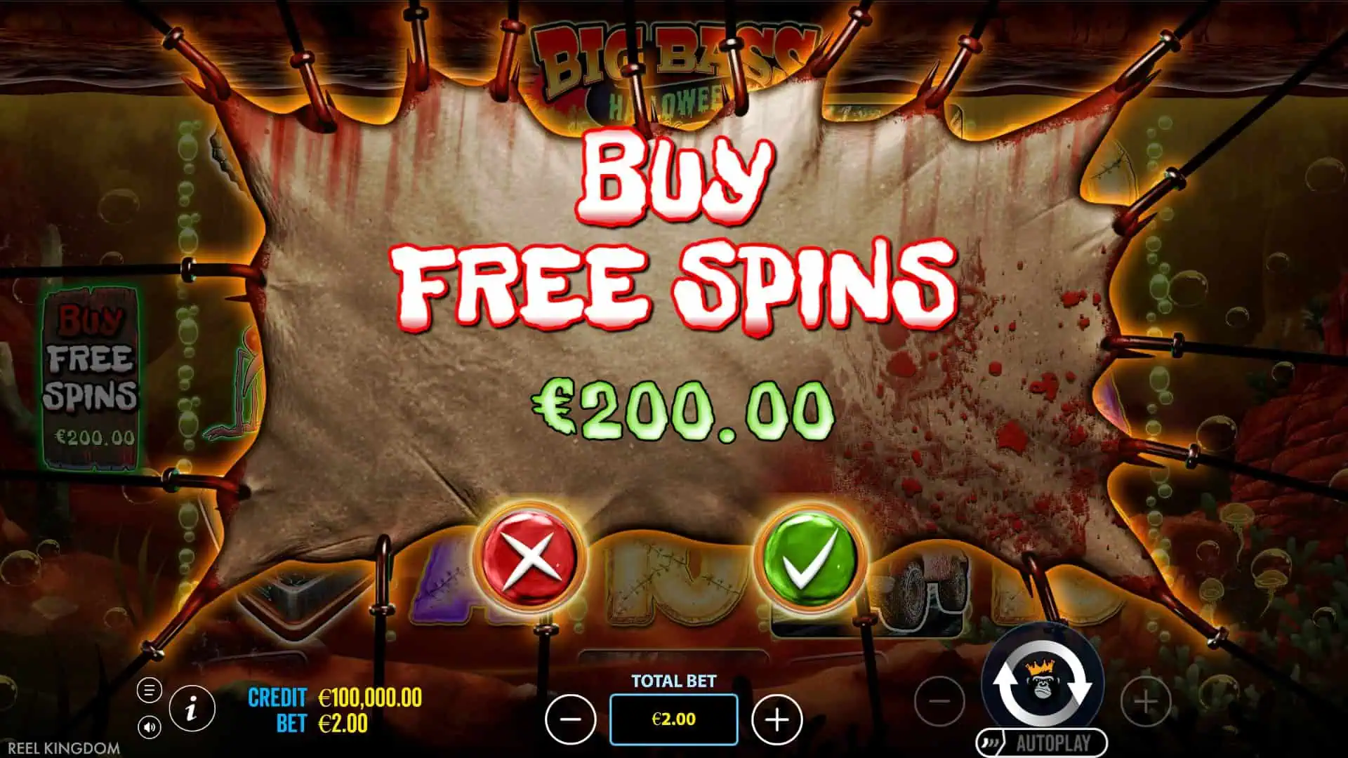 Big Bass Halloween 2 bonus buy menu