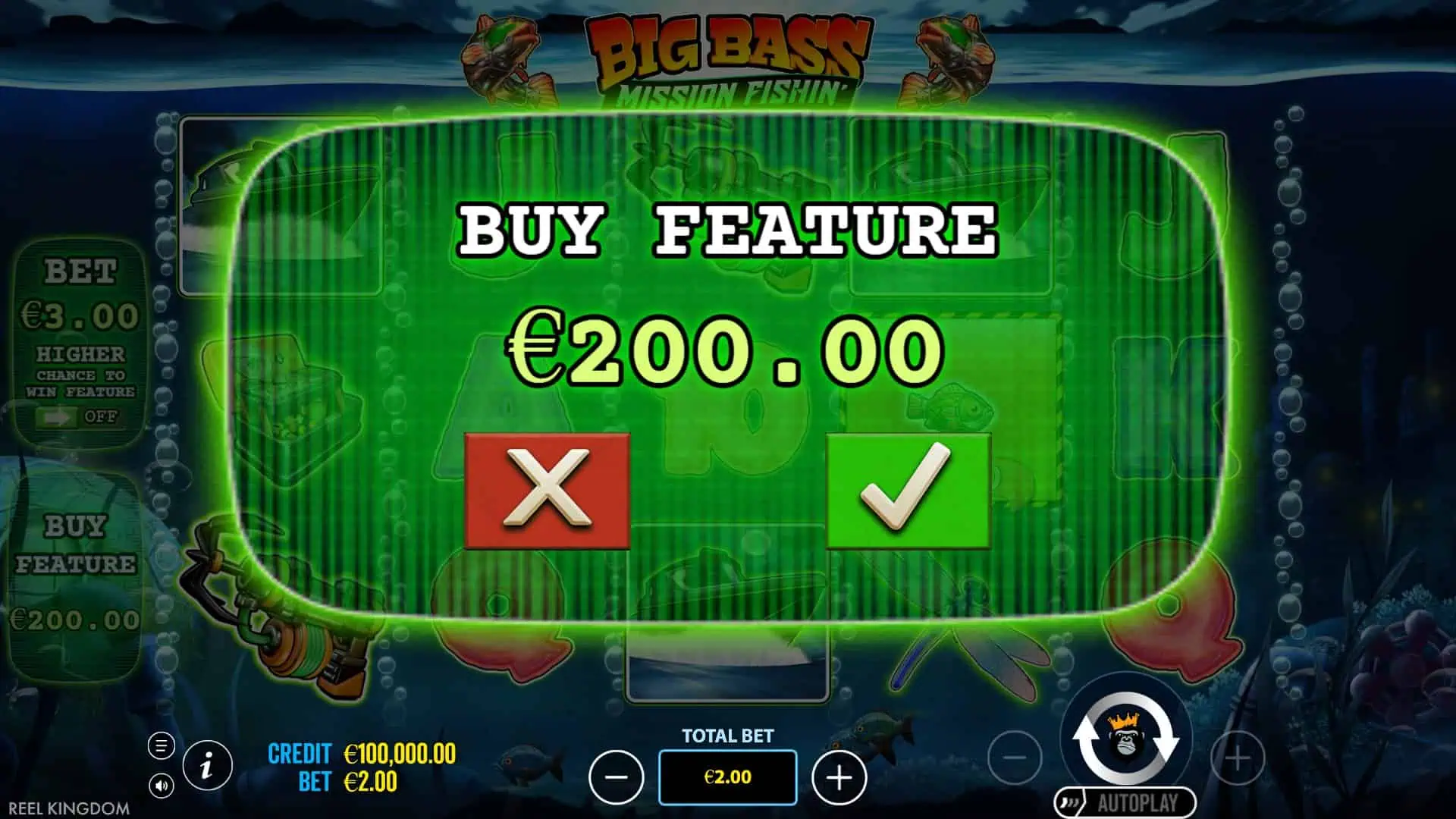 Big Bass Mission Fishin&rsquo; bonus buy menu