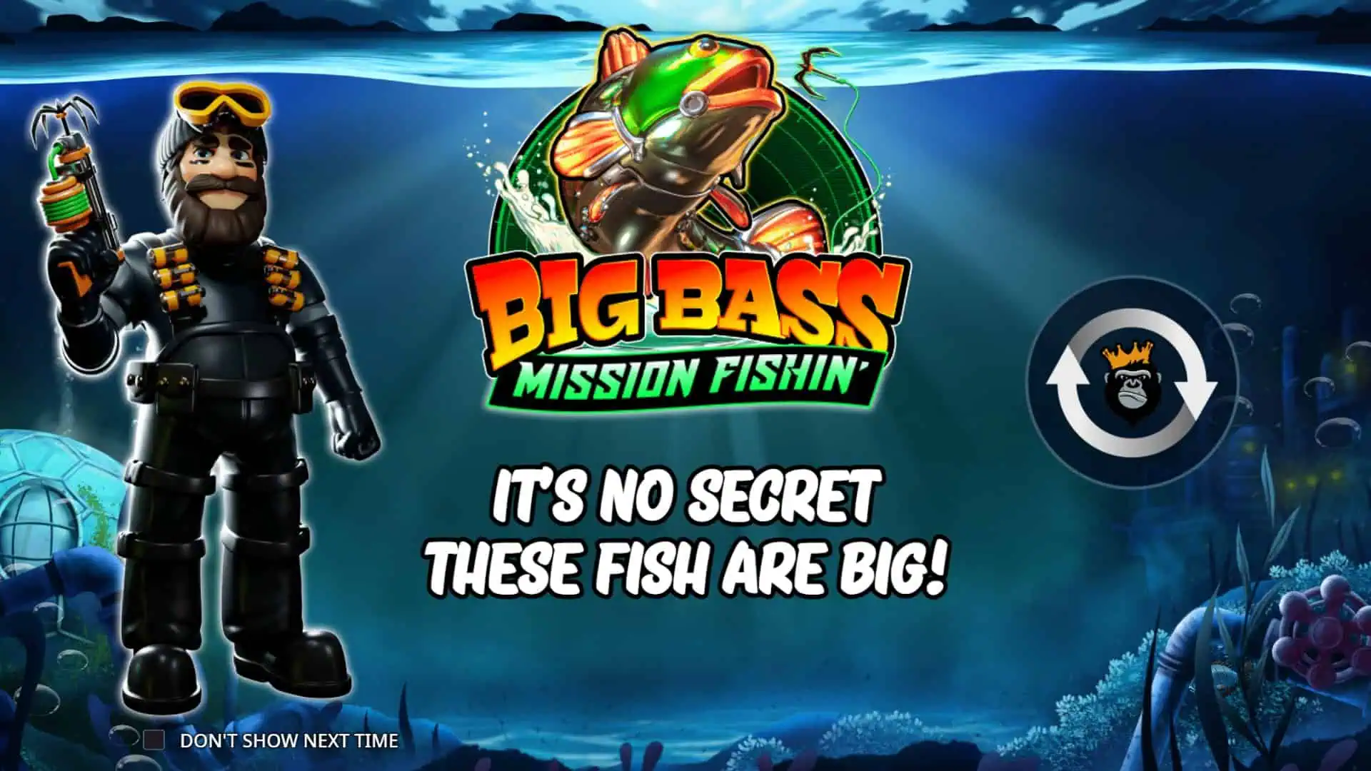 Big Bass Mission Fishin&rsquo; slot intro screen