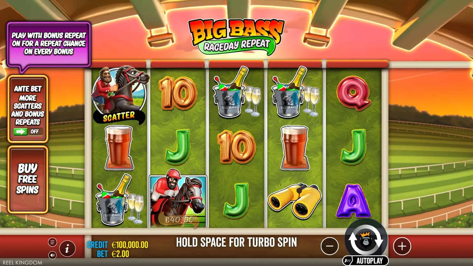 Big Bass Raceday Repeat slot gameplay reels