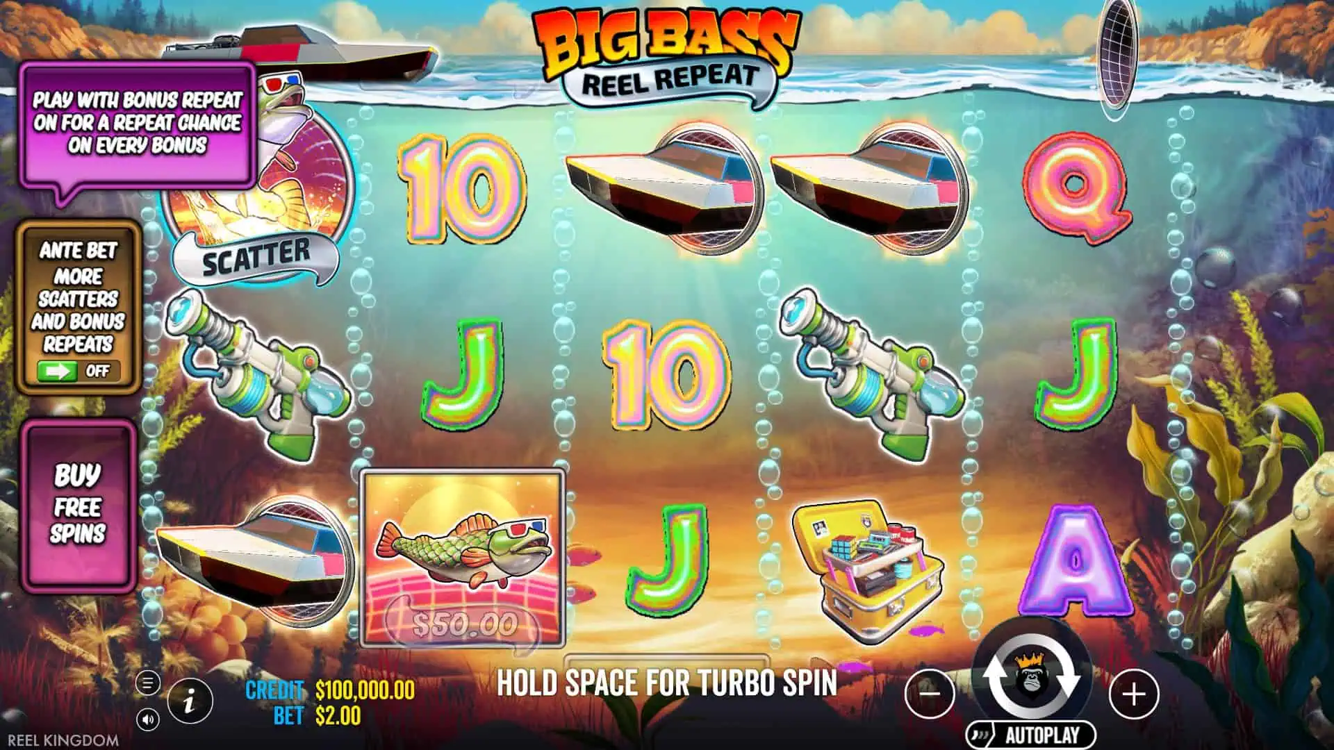 Big Bass Reel Repeat slot gameplay reels