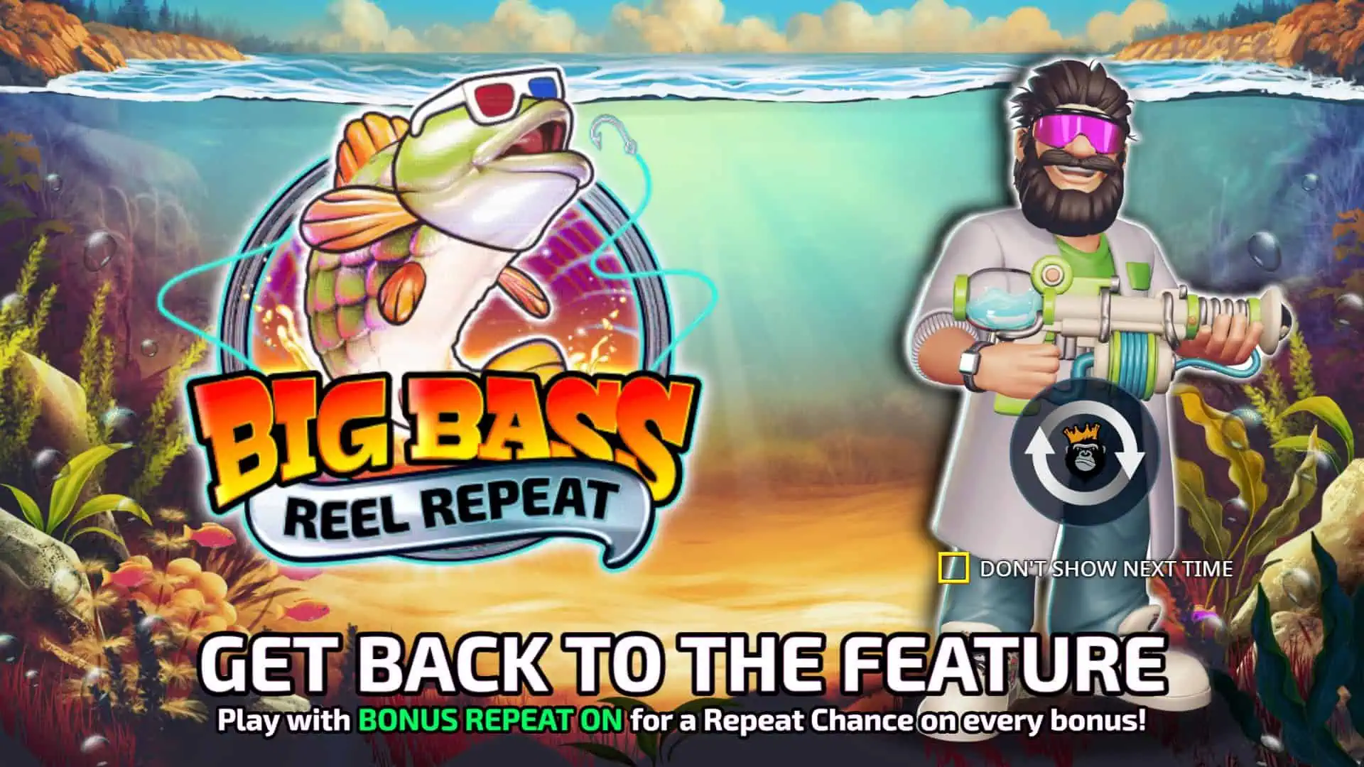 Big Bass Reel Repeat slot intro screen