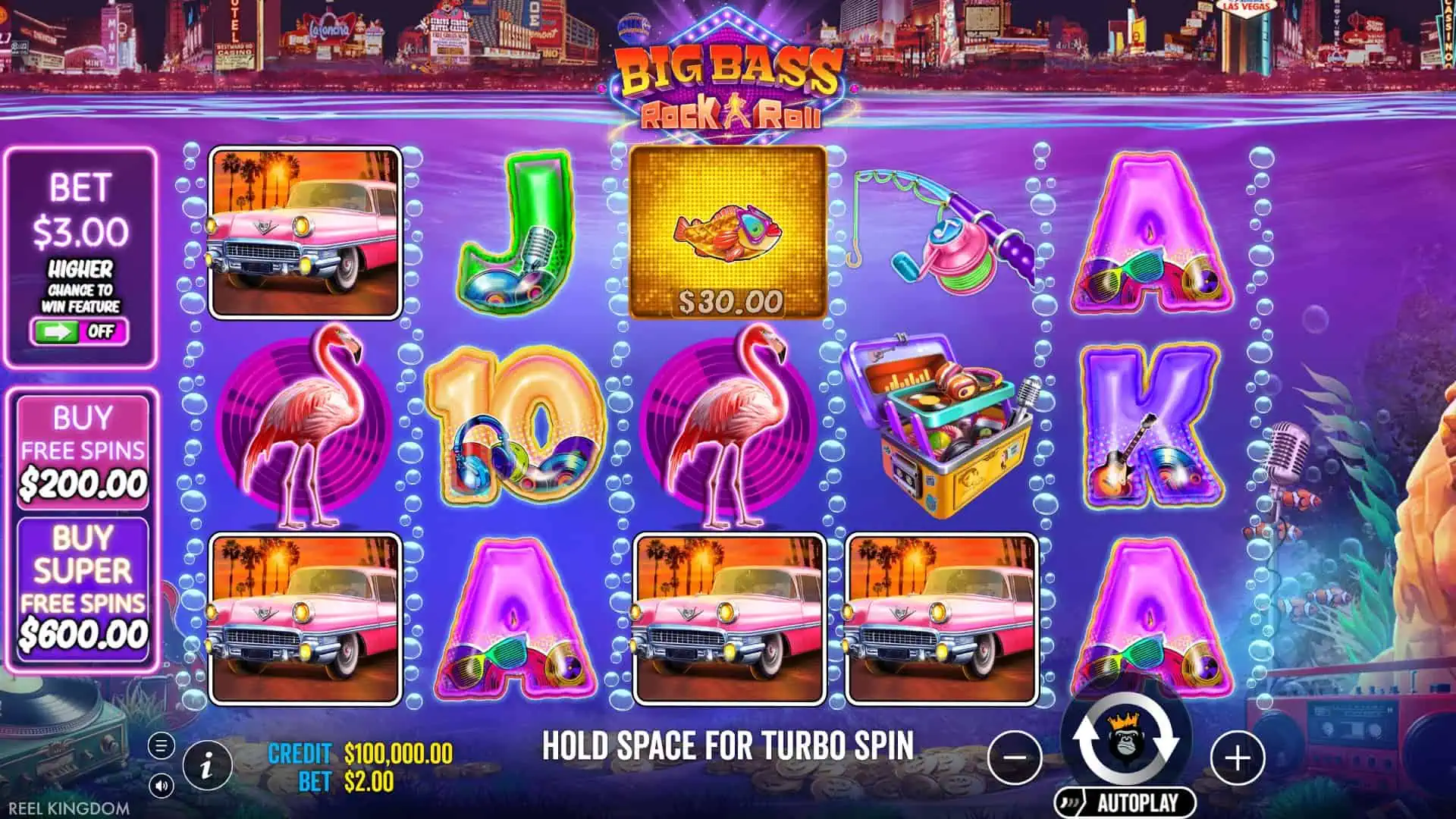 Big Bass Rock and Roll slot gameplay reels