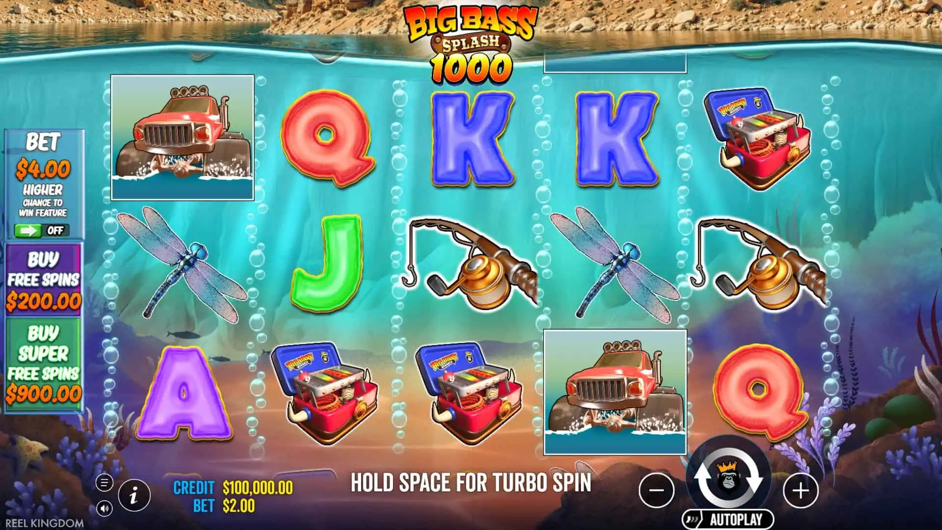 Big Bass Splash 1000 slot gameplay reels