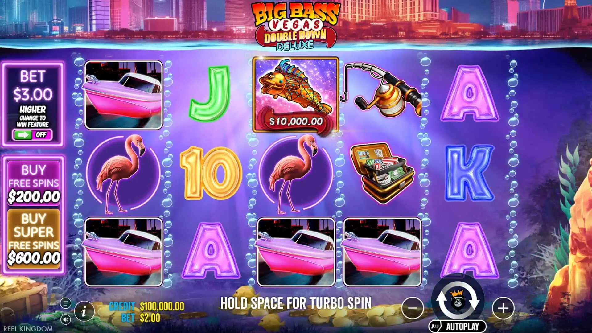 Big Bass Vegas Double Down Deluxe slot gameplay reels