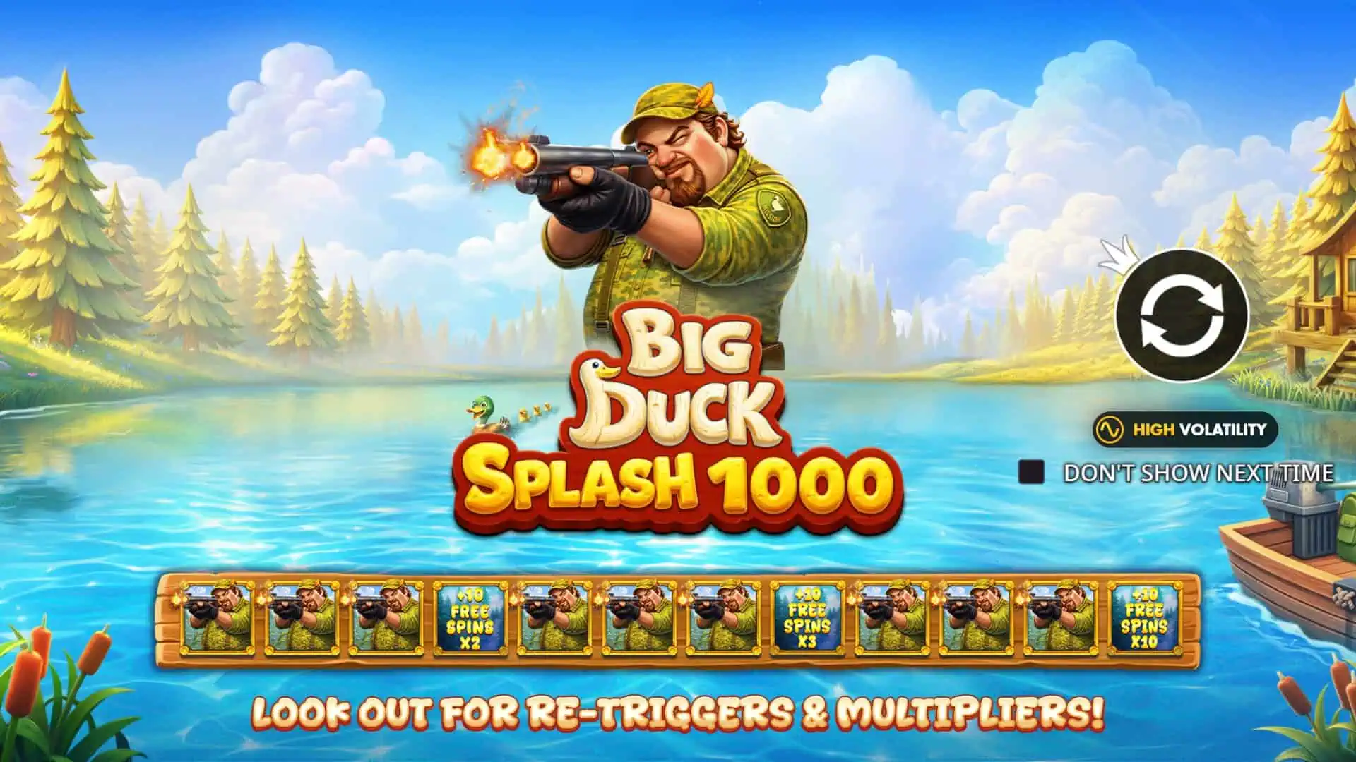 Big Duck Splash 1000 slot intro screen