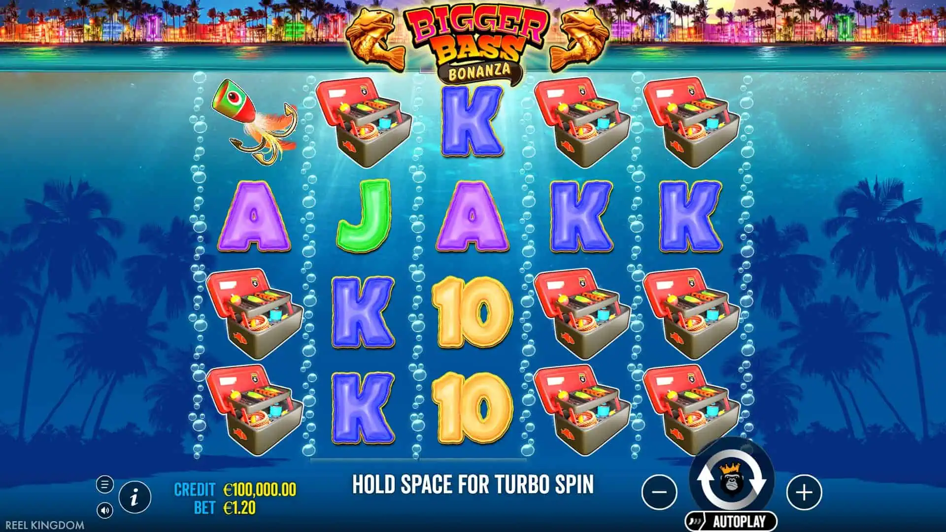 Bigger Bass Bonanza slot gameplay reels