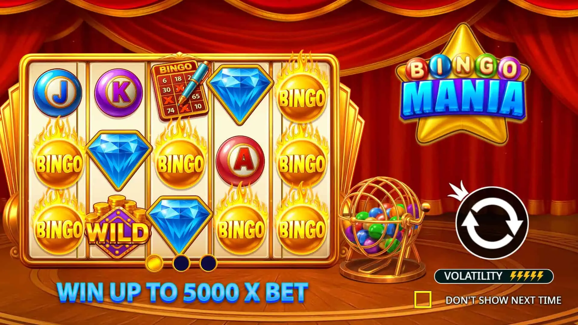 Bingo Mania slot intro screen