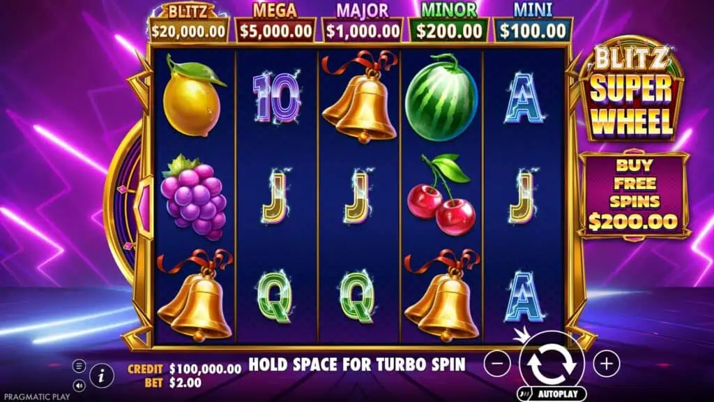 Blitz Super Wheel slot gameplay reels