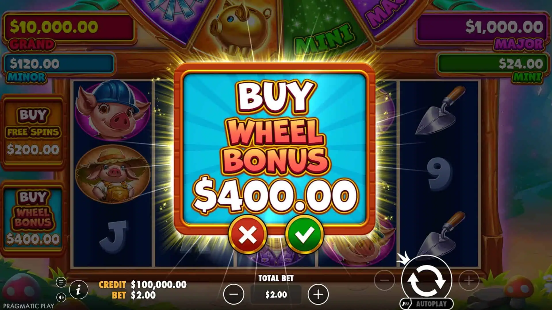 Brick House Bonanza bonus buy menu