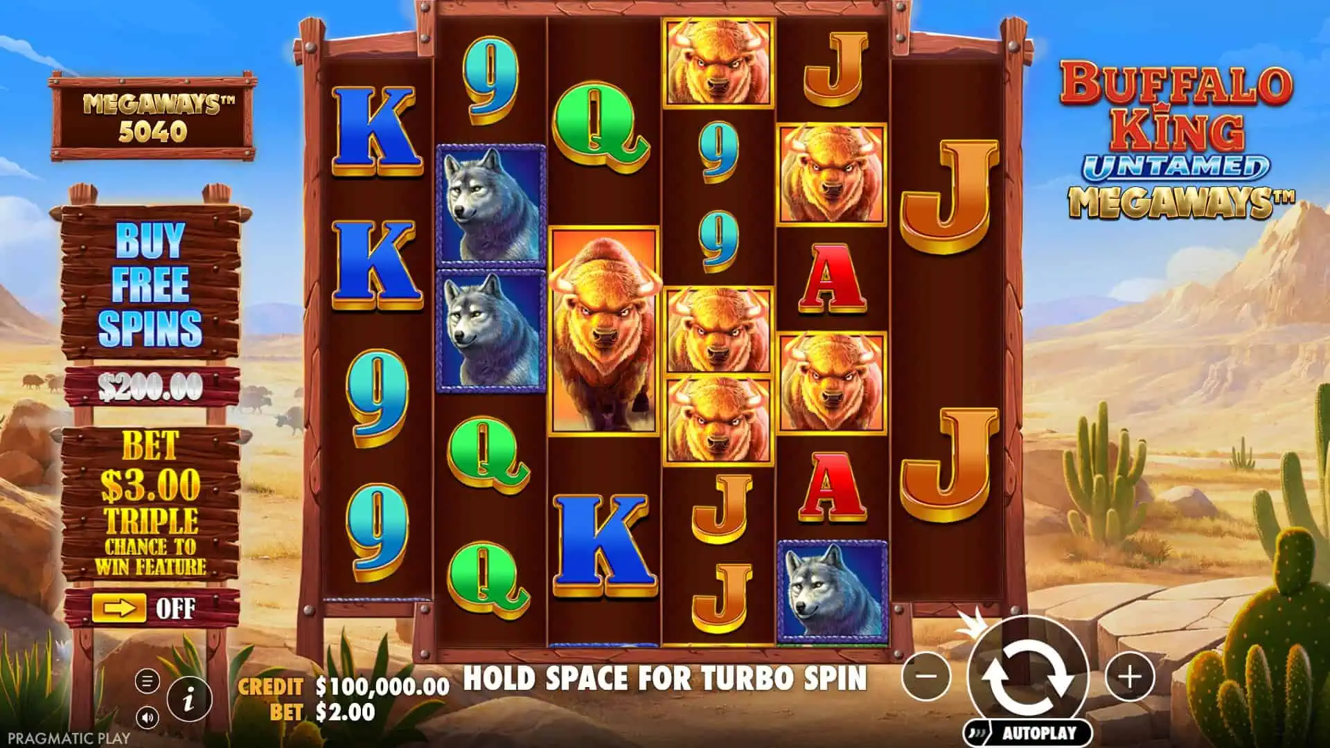 Buffalo King Untamed Megaways slot gameplay reels