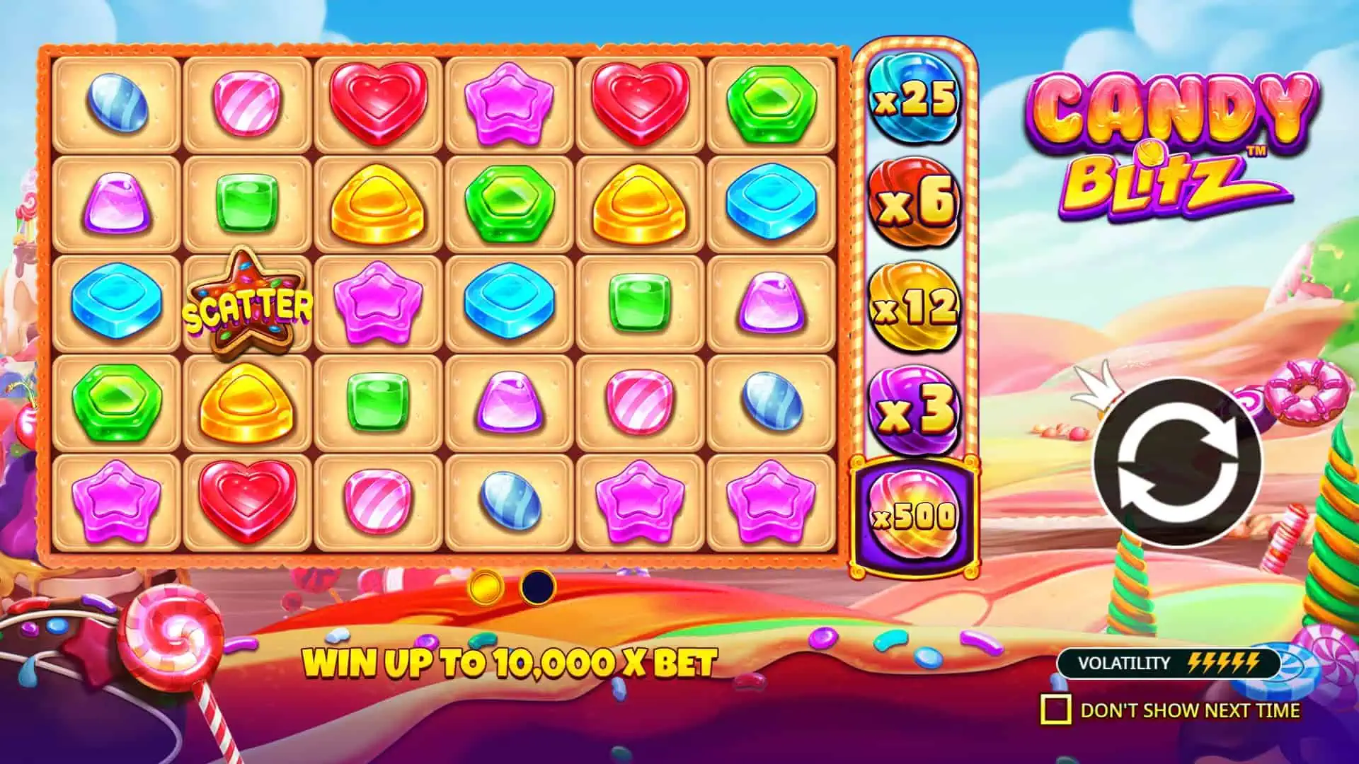 Candy Blitz slot intro screen