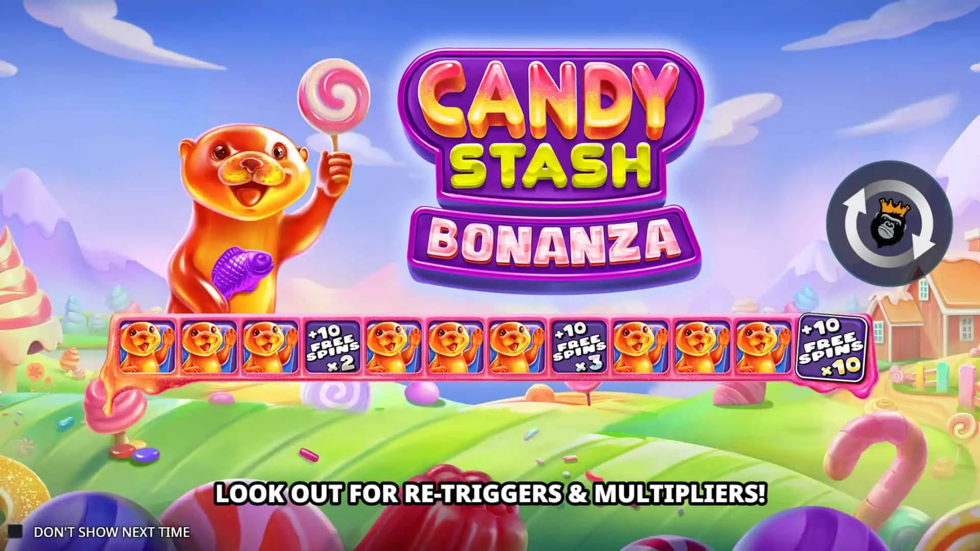 Candy Stash Bonanza slot intro screen