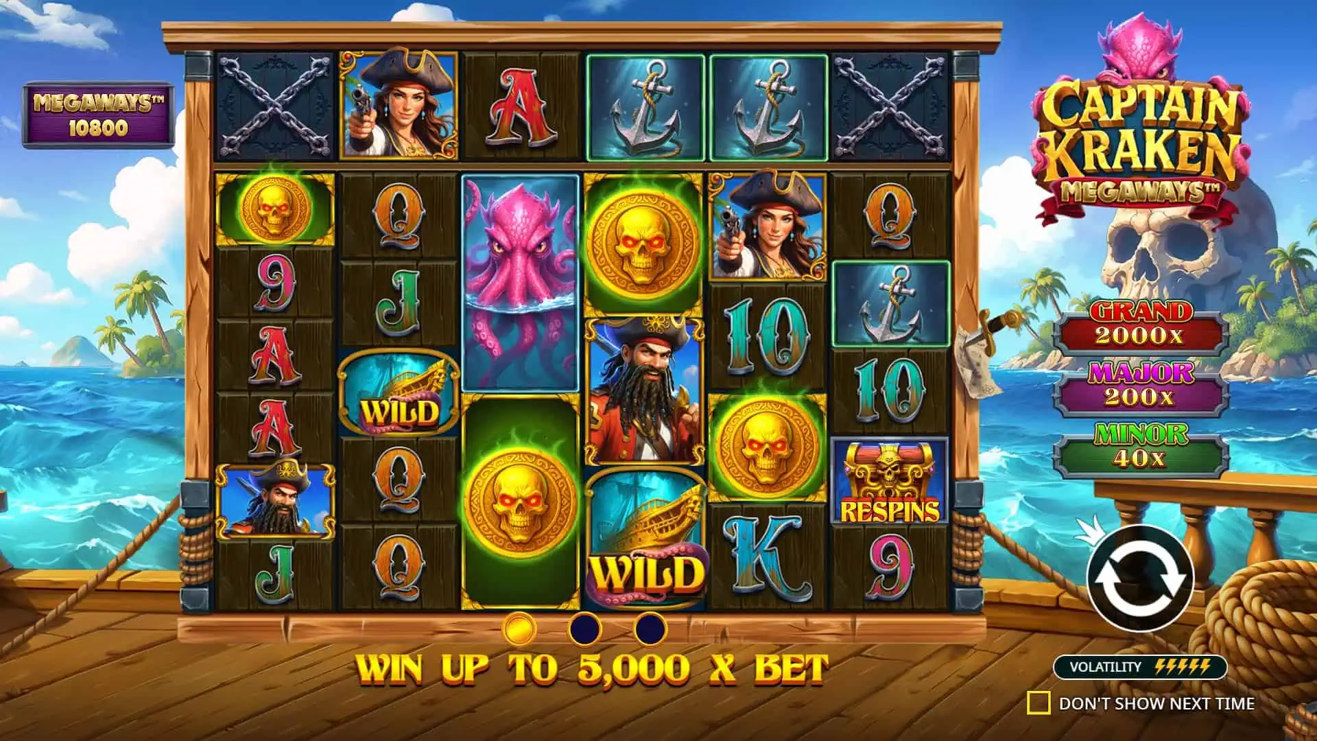 Captain Kraken Megaways slot intro screen