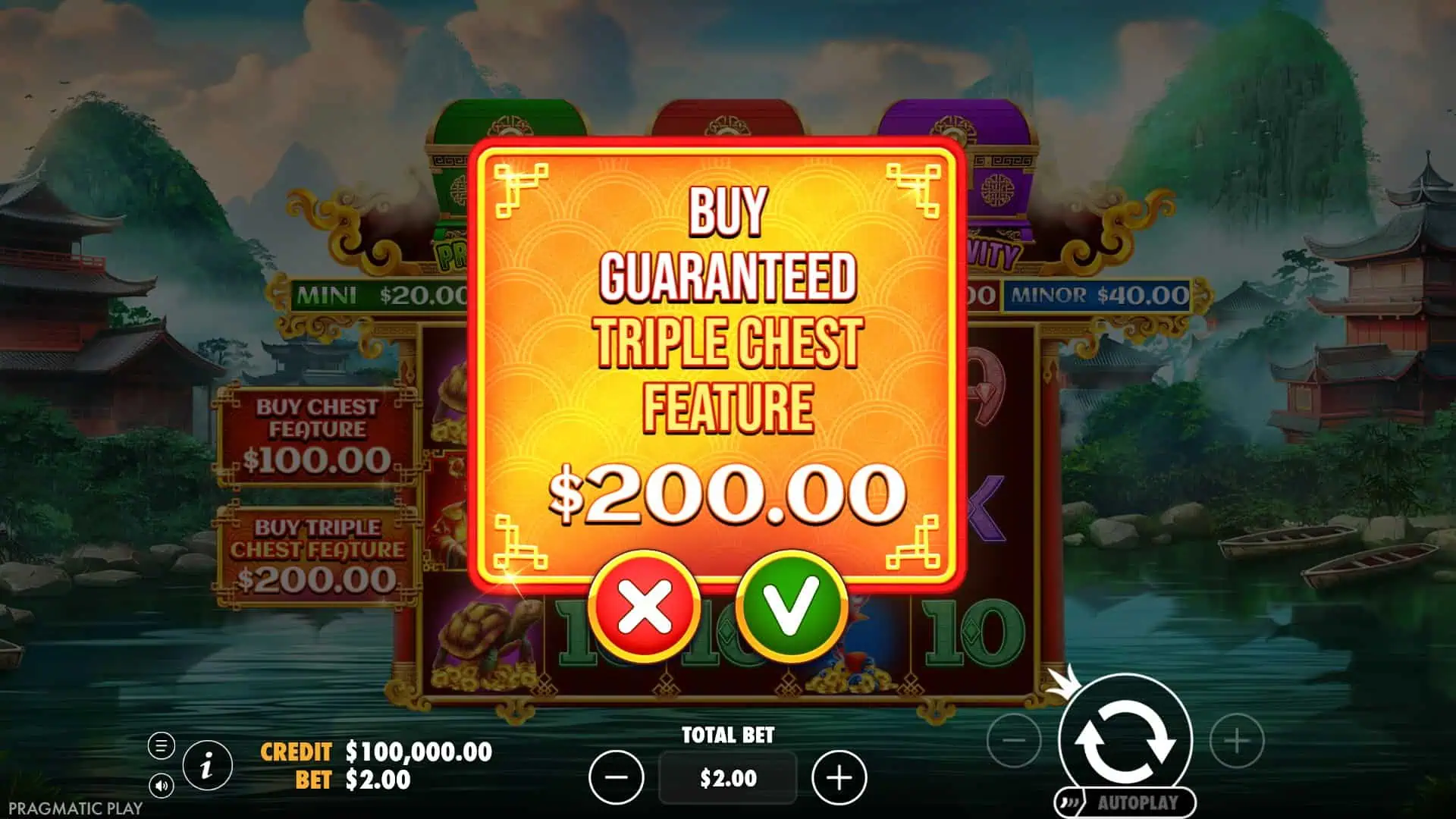 Chests of Cai Shen bonus buy menu