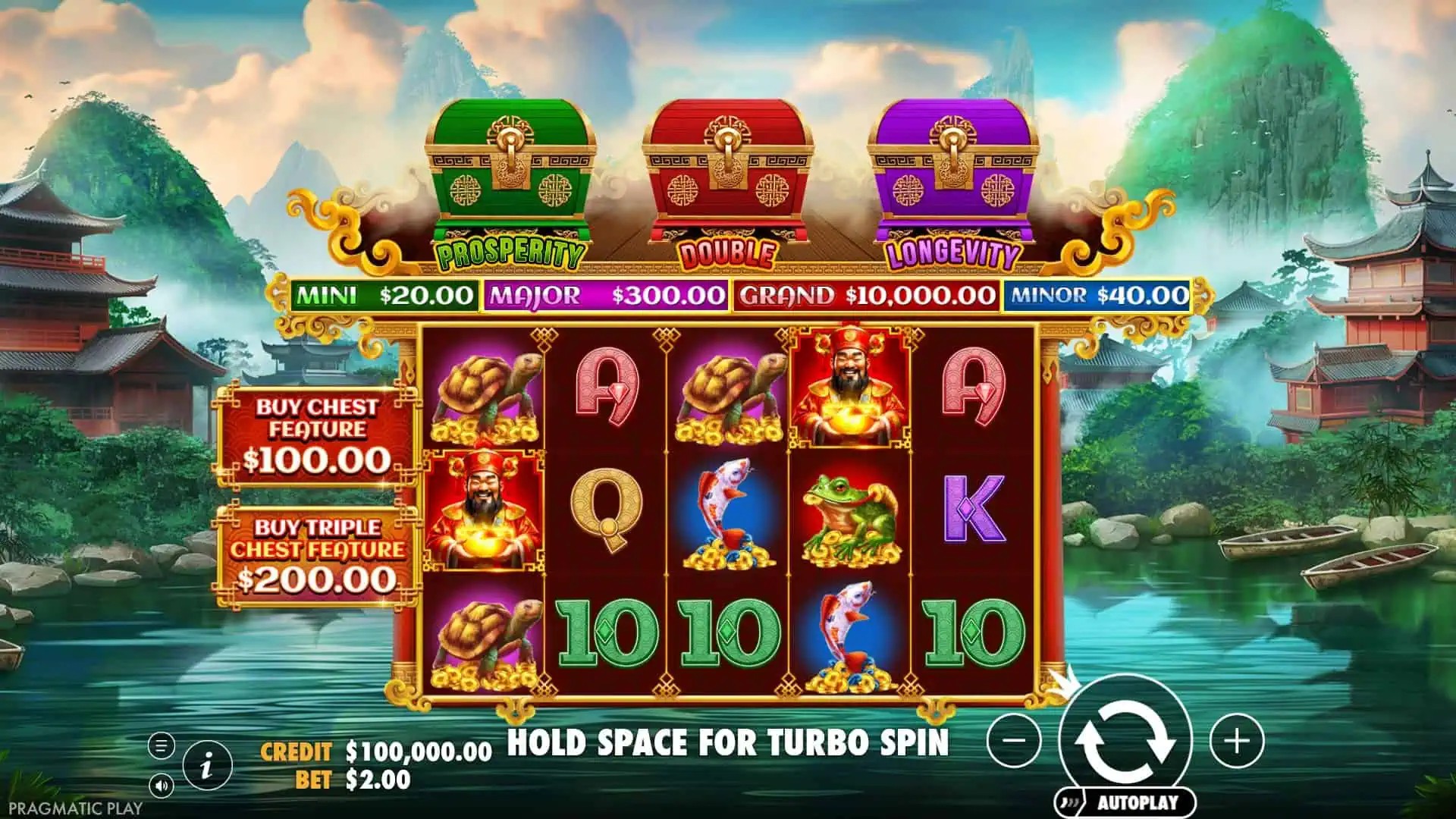 Chests of Cai Shen slot gameplay reels