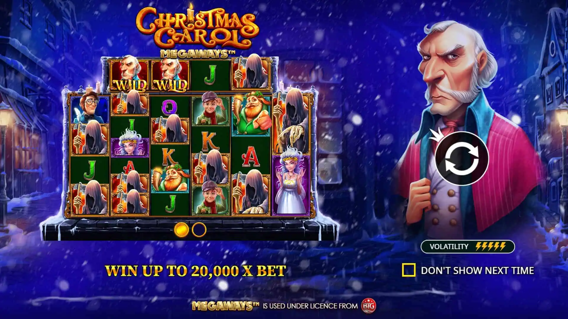 Christmas Carol Megaways slot intro screen