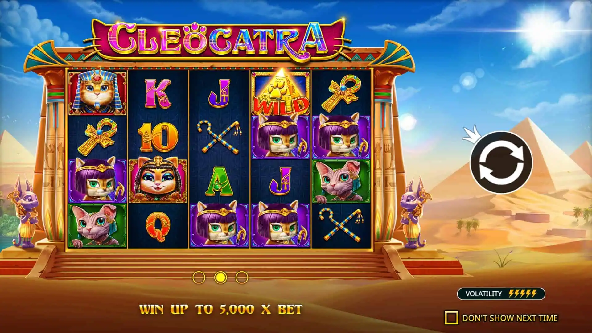Cleocatra slot intro screen