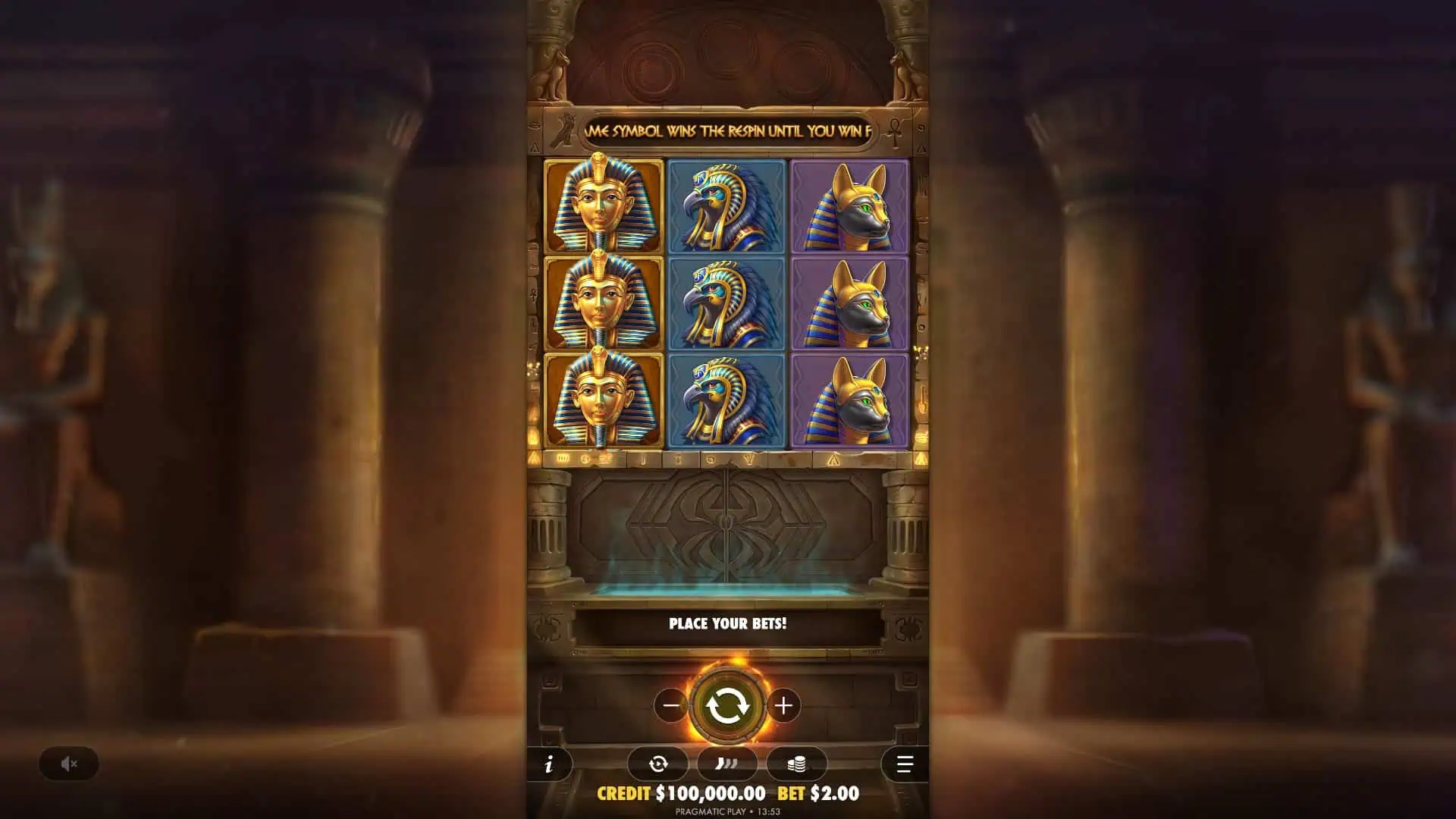 Code of Cairo slot gameplay reels