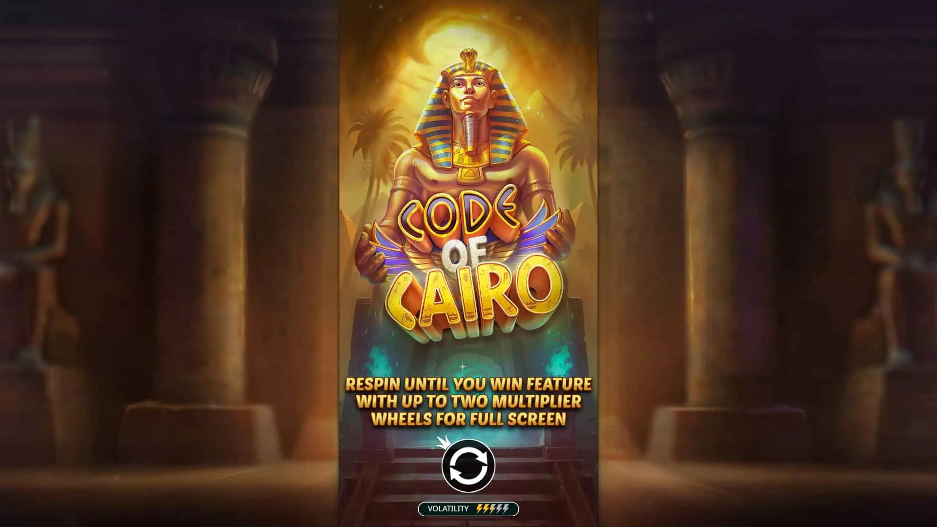 Code of Cairo slot intro screen
