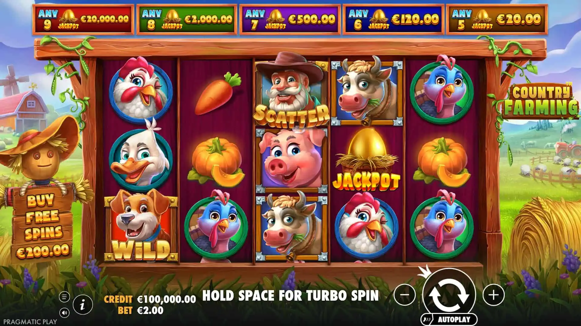 Country Farming Pragmatic Play slot gameplay reels