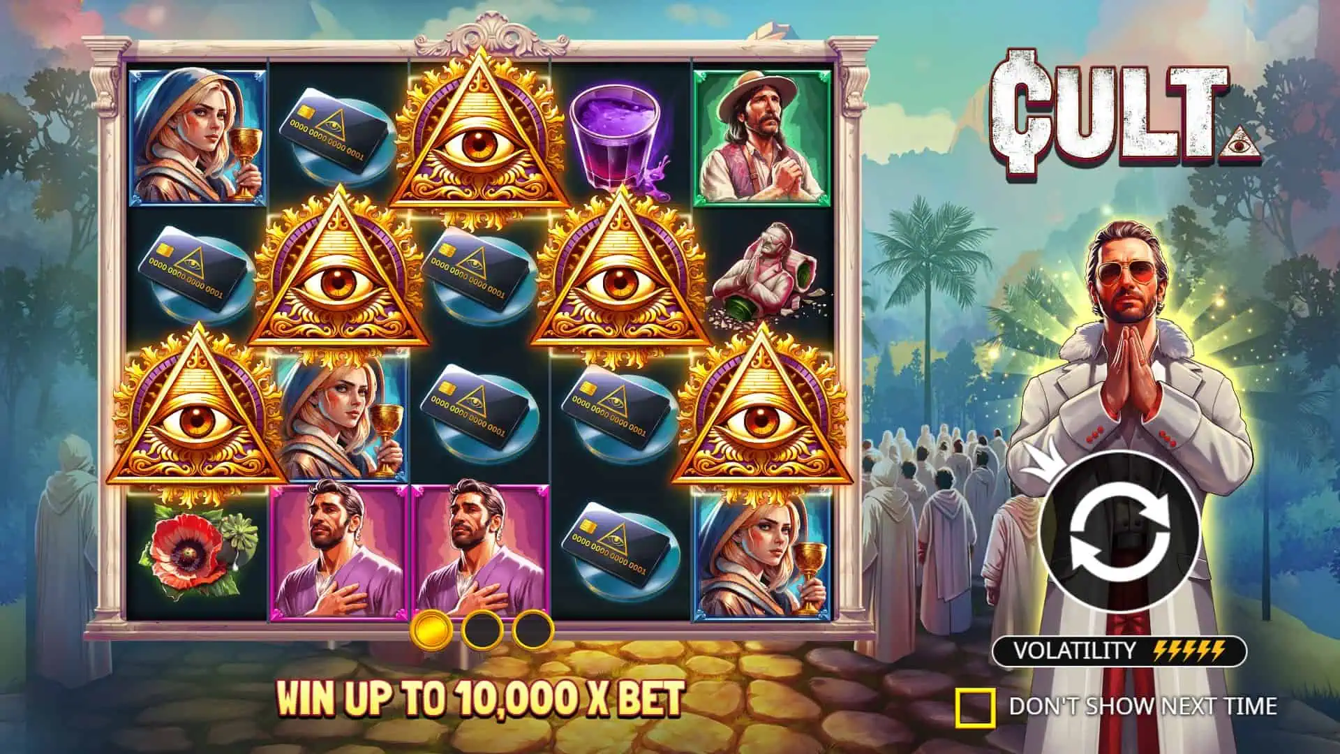 CULT slot intro screen