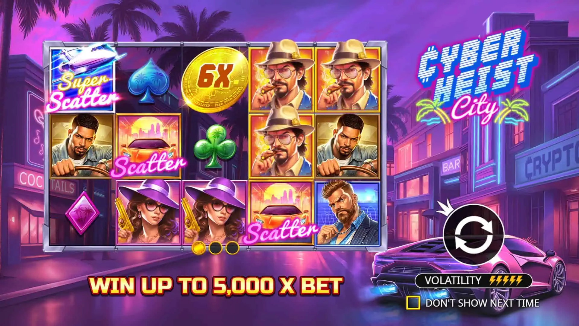 Cyberheist City slot intro screen